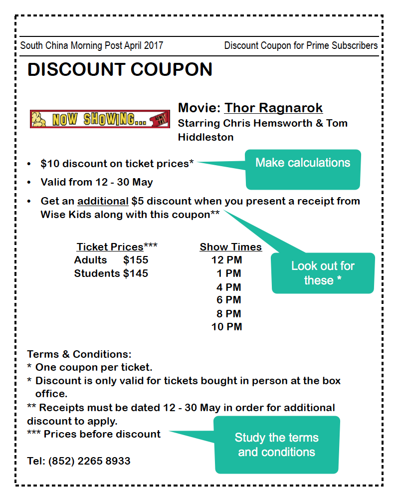 Sample leaflet type of exam in local exams